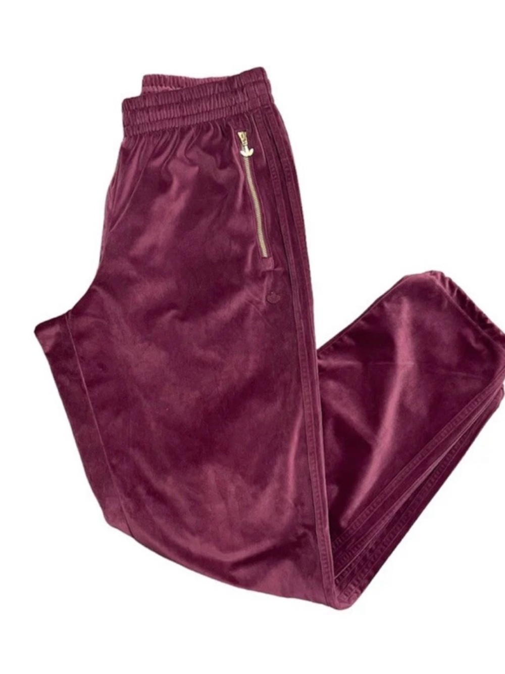 adidas Unisex Maroon Track Pants with Side Zips